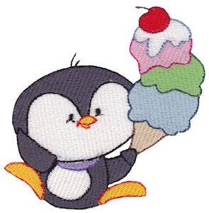 Picture of Cuddle Me Critter Penguin Ice Cream Machine Embroidery Design