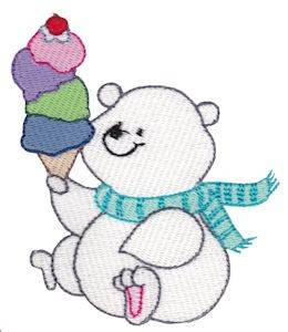 Picture of Cuddle Me Critter Polar Bear Machine Embroidery Design