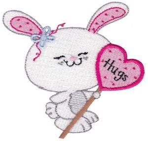 Picture of Valentines Bunny Cutie Machine Embroidery Design