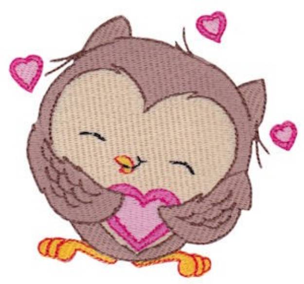 Picture of Valentine Owl Cutie Machine Embroidery Design