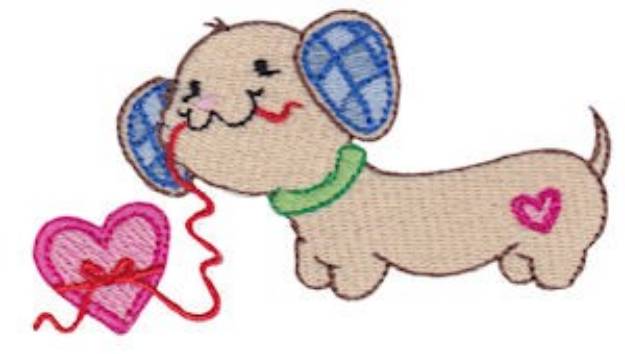 Picture of Valentines Cutie Puppy Machine Embroidery Design
