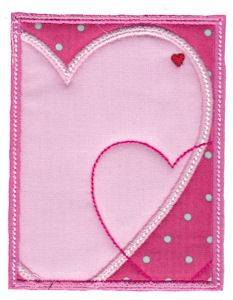 Picture of Hearts Rectangle Applique Machine Embroidery Design