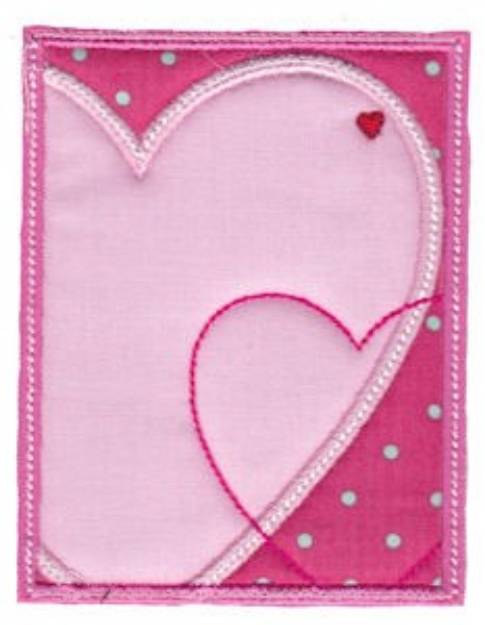 Picture of Hearts Rectangle Applique Machine Embroidery Design