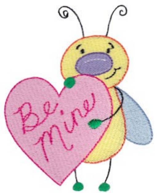 Picture of Be Mine Love Bug Machine Embroidery Design