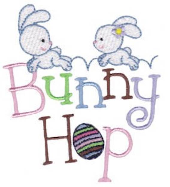 Picture of Easter Fun Bunny Hop Machine Embroidery Design