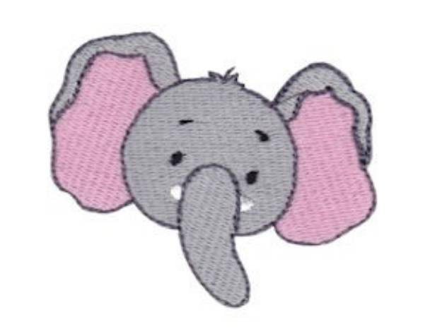 Picture of Little Elephant Face Machine Embroidery Design