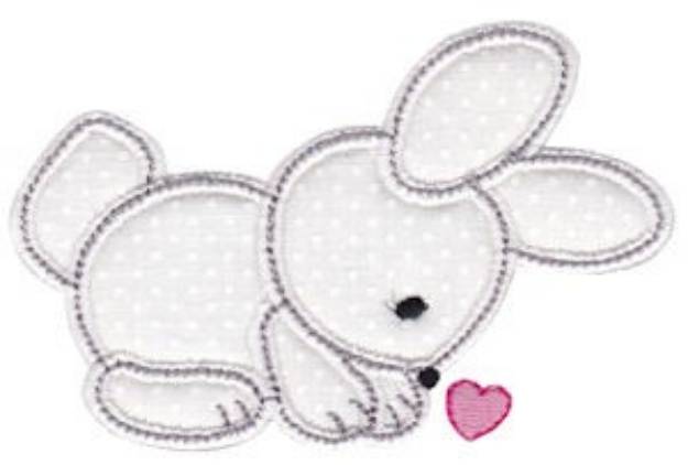 Picture of Spring Love Hearts Rabbit Machine Embroidery Design