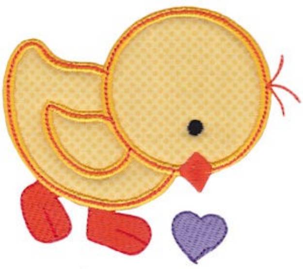 Picture of Spring Love Hearts Chick Machine Embroidery Design