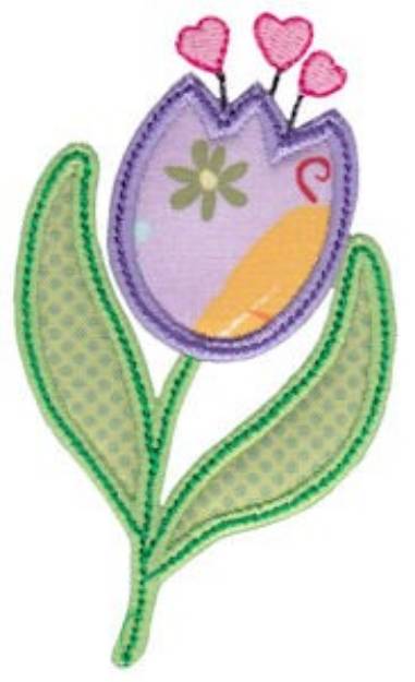 Picture of Spring Love Hearts Tulip Machine Embroidery Design
