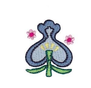 Picture of Mini Spring Blue Flower Machine Embroidery Design