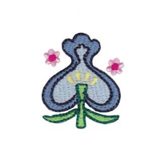 Picture of Mini Spring Blue Flower Machine Embroidery Design