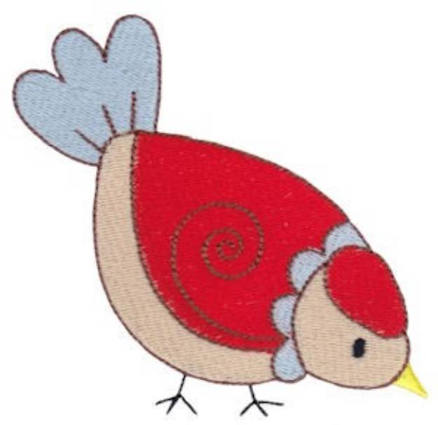 Picture of Spring Splendor Red Bird Machine Embroidery Design