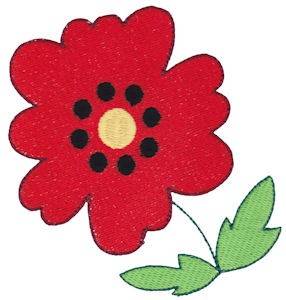 Picture of Spring Splendor Red Poppy Machine Embroidery Design