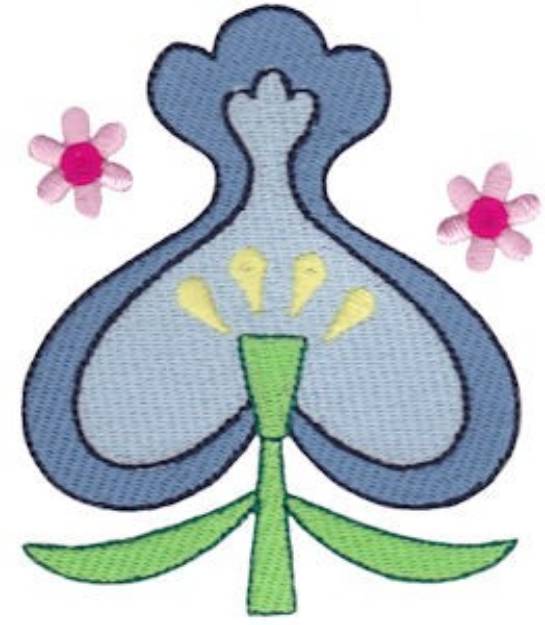 Picture of Spring Splendor Blue Flower Machine Embroidery Design