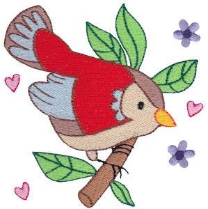 Picture of Easter Delights Red Bird Machine Embroidery Design