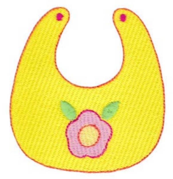 Picture of Baby Simplicity Flower Bib Machine Embroidery Design
