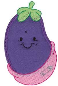 Picture of Baby Bites Applique Eggplant Machine Embroidery Design