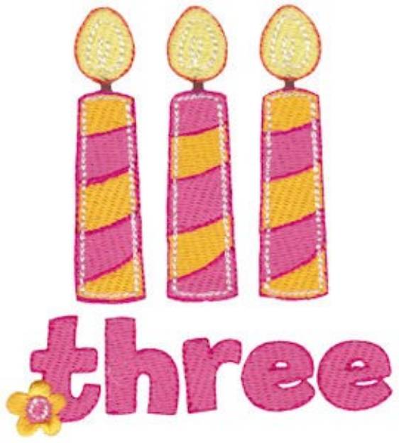 Picture of Birthday Girl Three Machine Embroidery Design