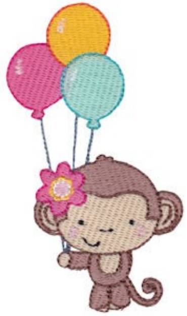 Picture of 3rd Birthday Monkey Machine Embroidery Design