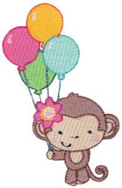 Picture of 4th Birthday Monkey Machine Embroidery Design