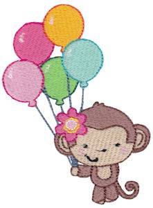 Picture of 5th Birthday Monkey Machine Embroidery Design