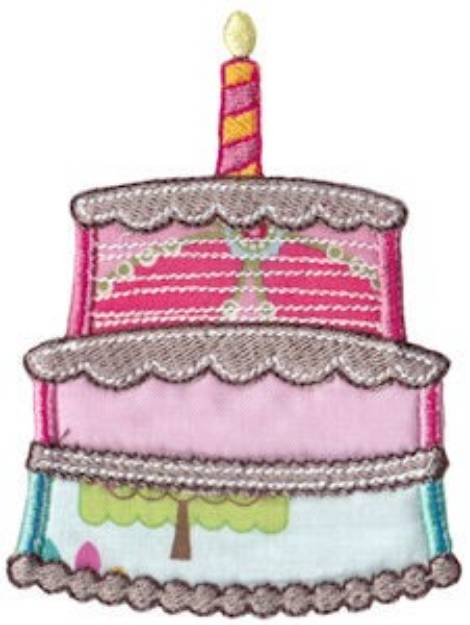 Picture of Birthday Girl Cake Machine Embroidery Design