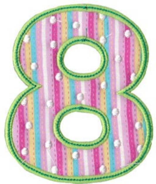 Picture of Birthday Girl Applique Eight Machine Embroidery Design