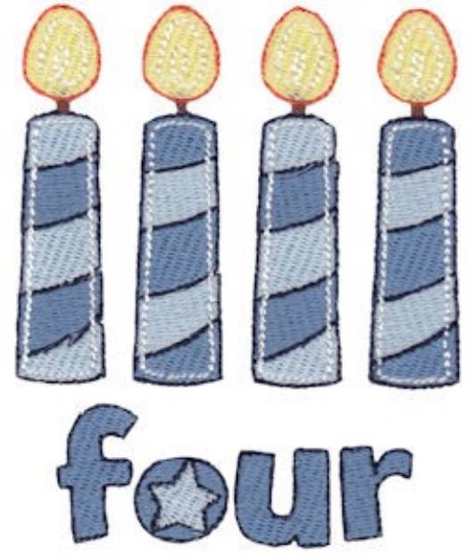 Picture of Birthday Boy Four Candles Machine Embroidery Design