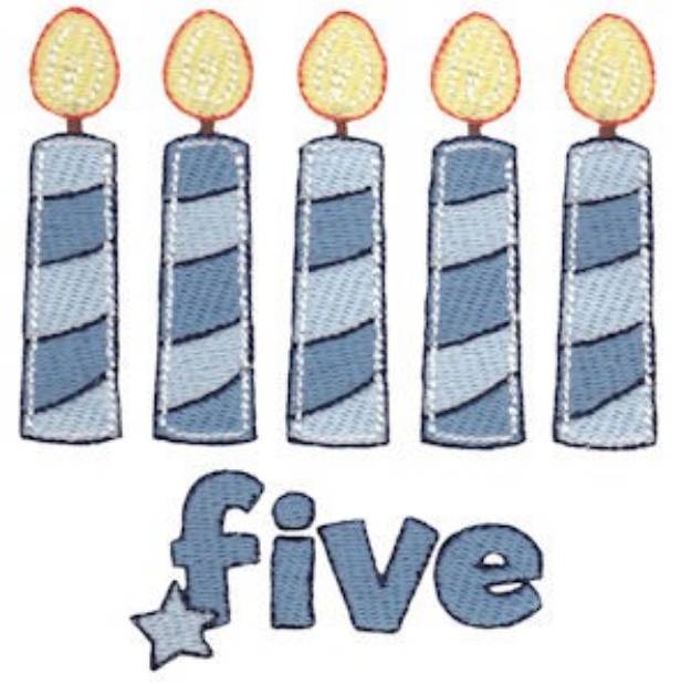 Picture of Birthday Boy Five Candles Machine Embroidery Design