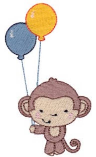 Picture of 2nd Birthday Monkey Machine Embroidery Design