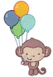 Picture of 4th Birthday Monkey Machine Embroidery Design