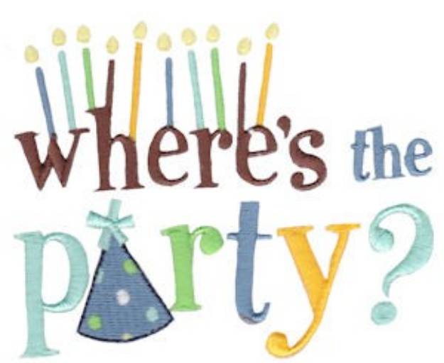 Picture of Wheres The Party? Machine Embroidery Design