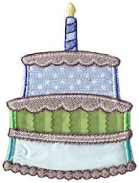 Picture of Birthday Boy Cake Machine Embroidery Design