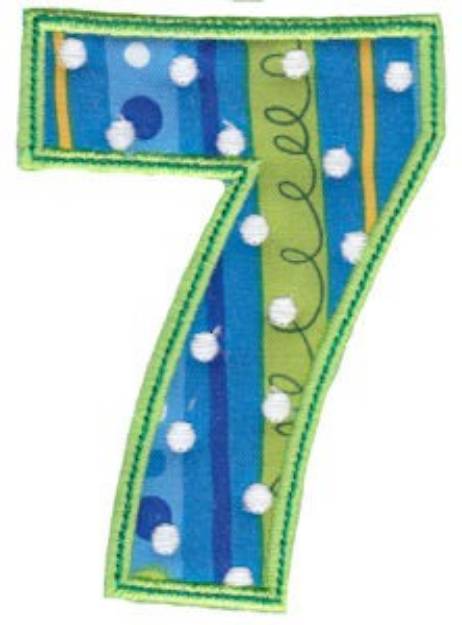 Picture of Birthday Boy Applique Seven Machine Embroidery Design