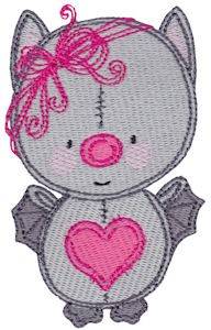 Picture of Baby Doll Bat Machine Embroidery Design