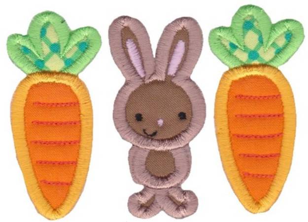 Picture of Easter Applique Too Carrots And Bunny Machine Embroidery Design