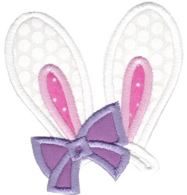Picture of Easter Applique Too Bunny Ears Machine Embroidery Design