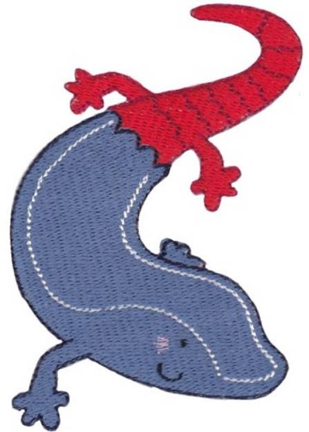 Picture of Australian Animal Red Tail Lizard Machine Embroidery Design