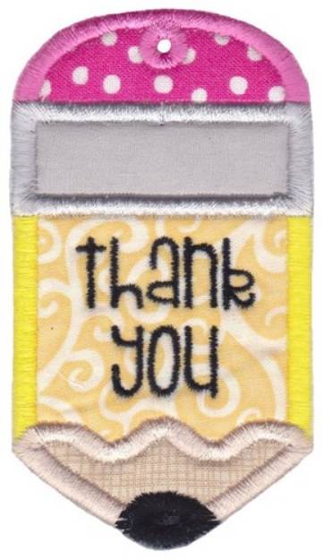 Picture of Thank You Gift Tag Applique Machine Embroidery Design
