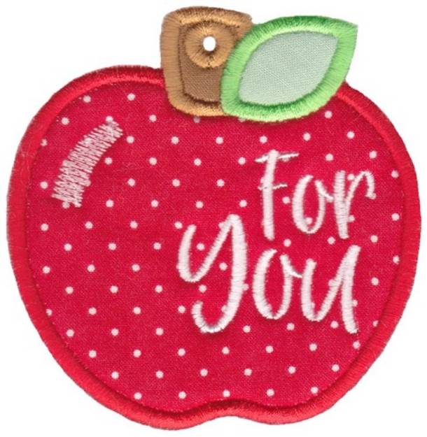 Picture of Apple Gift Tag Applique Machine Embroidery Design