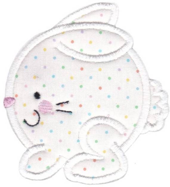 Picture of Round Bunny Animal Applique Machine Embroidery Design