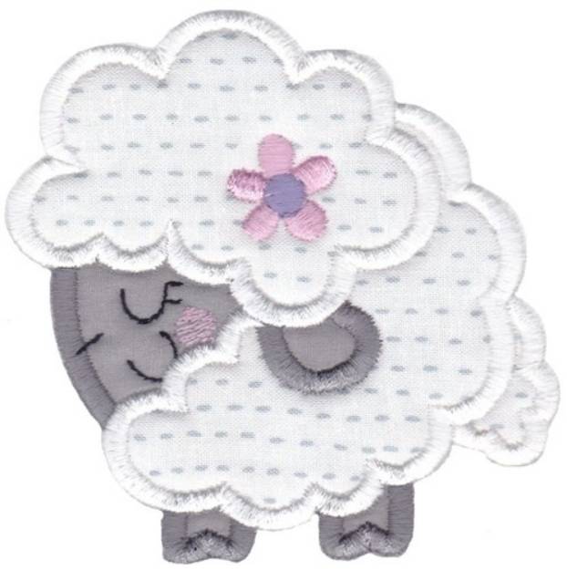 Picture of Round Sheep Animal Applique Machine Embroidery Design