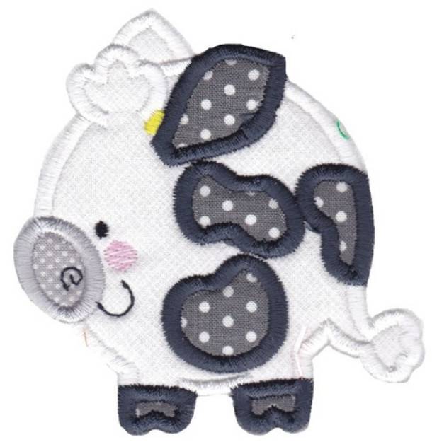 Picture of Round Cow Animal Applique Machine Embroidery Design