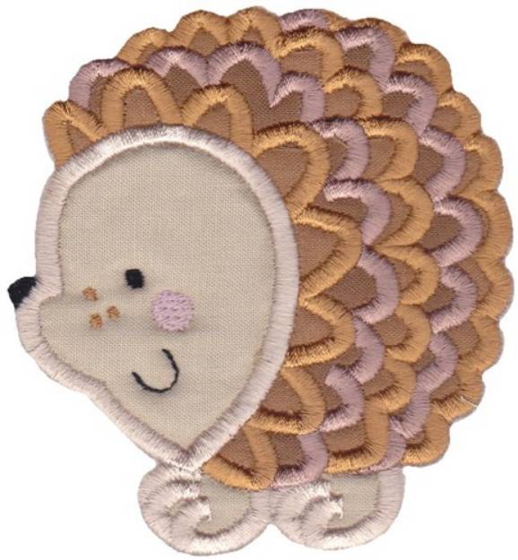 Picture of Round Hedgehog Animal Applique Machine Embroidery Design