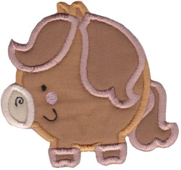 Picture of Round Horse Animal Applique Machine Embroidery Design