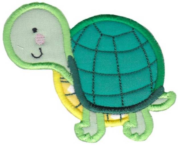 Picture of Round Turtle Animal Applique Machine Embroidery Design