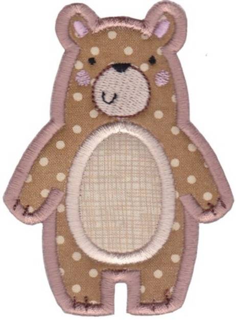 Picture of Boxy Forest Animals Applique Bear Machine Embroidery Design