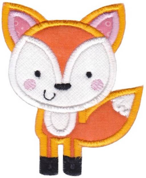 Picture of Boxy Forest Animals Applique Fox Machine Embroidery Design