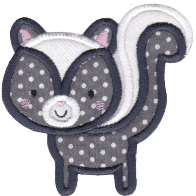 Picture of Boxy Forest Animals Applique Skunk Machine Embroidery Design