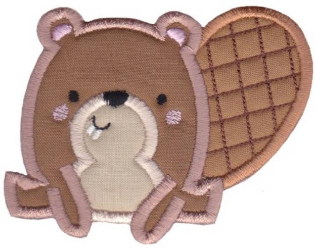 Picture of Boxy Forest Animals Applique Beaver Machine Embroidery Design